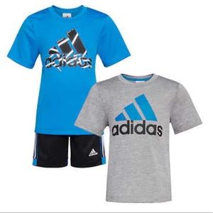 Adidas - Kids 3 piece Active Wear Set, Blue (3T, 4T, 5, 6, 7)